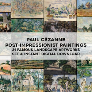 21 Paul Cezanne Impressionist Landscape Scenery Paintings | HQ Image Bundle Printable Wall Art | Instant Digital Download Commercial Use 3