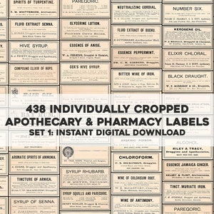 Old pharmacy labels - Etsy 日本