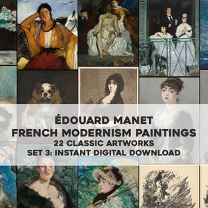 22 Edouard Manet Impressionist Paintings | HQ Image Bundle Printable Wall Art | Classic Paintings Instant Digital Download Commercial Use 3