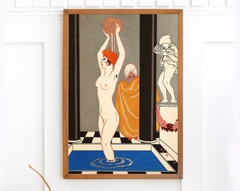 Cartel francés vintage La Vasque de George Barbier / Arte de pared imprimible único / Art Nouveau 1920s Art Deco Descarga digital