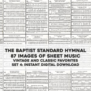 87 Inni standard battisti Salmi della chiesa Inni Spartiti vintage / Pacchetto immagini HQ / Download digitale istantaneo Uso commerciale 4
