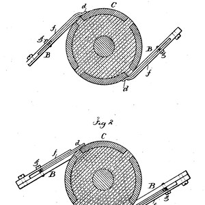 May include: A black and white line drawing of a commutator for dynamo electric machines, with two diagrams labeled "Fig 1" and "Fig 2". The diagrams show the commutator with a brush and a wire connected to it. The text "N. TESLA" and "COMMUTATOR FOR DYNAMO ELECTRIC MACHINES" is at the top of the image. The patent number "No. 334,823" and the date "Patented Jan. 26, 1886" are also included.