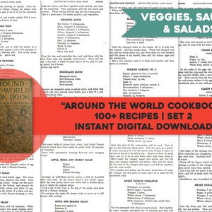100+ recettes de livre de cuisine de salade de sauce aux légumes vintage | Pages imprimables individuelles HQ Image Bundle | Téléchargement numérique instantané Utilisation commerciale 2