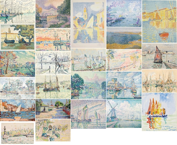 ポール・シニャックの点描法ポスト印象派の絵画 25 点 | 高画質画像