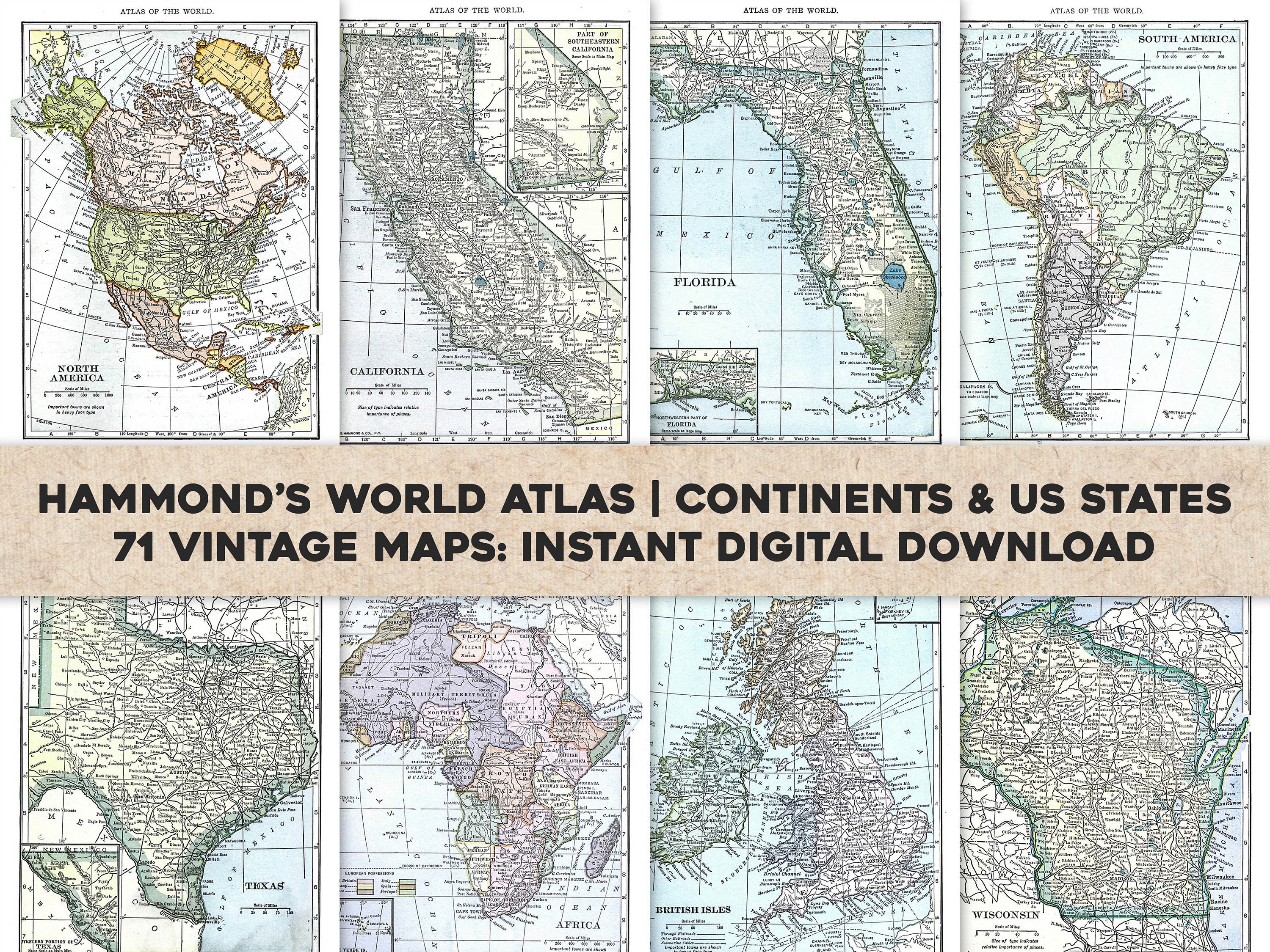 Antique map of the united states - Etsy 日本