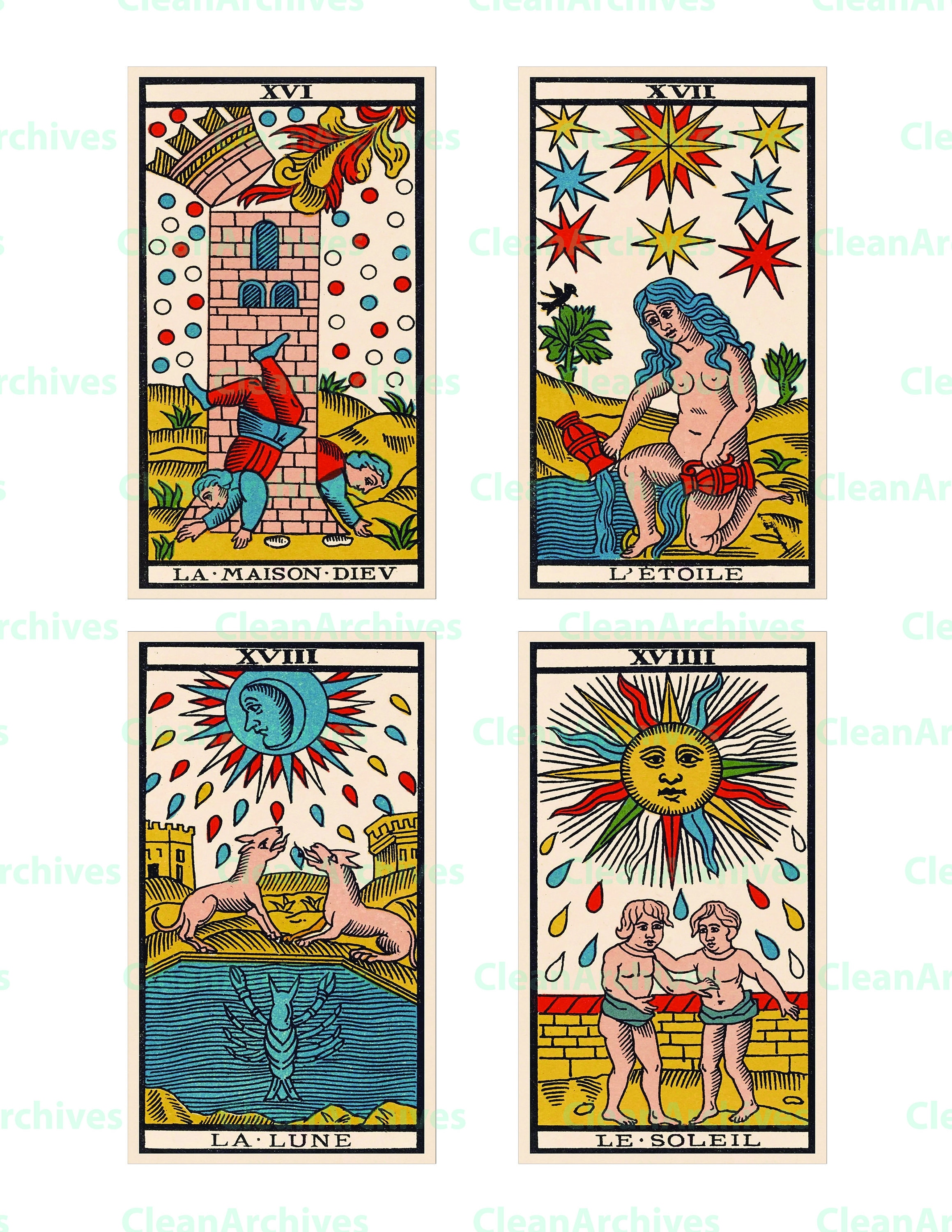Printable Tarot of Marseilles Full Tarot Card Deck Standard - Etsy