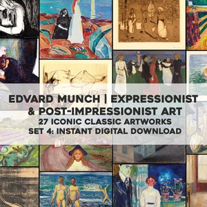 27 Edvard Munch Peintures expressionnistes Oeuvres | HQ Image Bundle Art mural imprimable | Téléchargement numérique instantané Utilisation commerciale 4