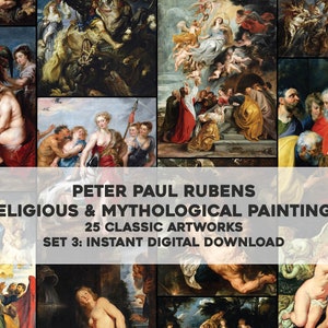 25 Amazing Paintings from Peter Paul Rubens Artworks | HQ Image Bundle Printable Wall Art | Instant Digital Download Commercial Use 3