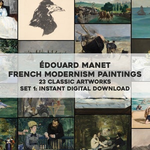 23 Edouard Manet Impressionist Paintings | HQ Image Bundle Printable Wall Art | Classic Paintings Instant Digital Download Commercial Use 1