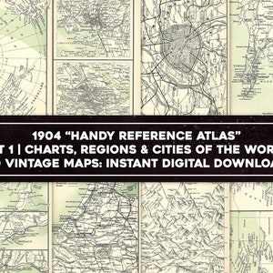 40 coole Vintage City & Info Maps Handy World Atlas | HQ Bild/Druckbare Wandkunst Bundle | Sofortiger digitaler Download Kommerzielle Nutzung 1