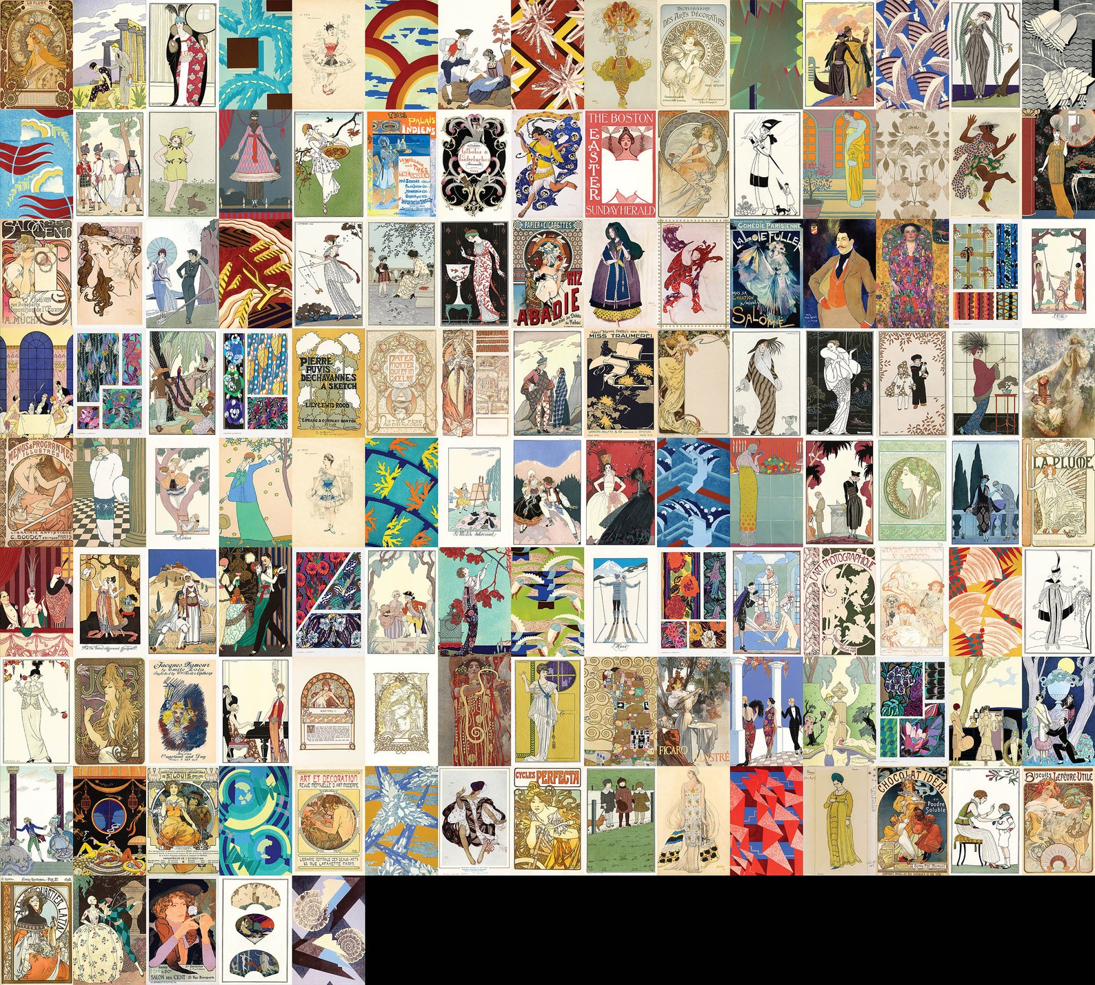 125 Pcs Art Nouveau Deco COLLAGE KIT Set 4x6 HQ Image Bundle/ Printable ...
