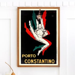 Porto Constantino 1928 French Poster | Single Printable Wall Art | Jean d&#39;Ylen Vintage 1920s Ad Art Nouveau Digital Download Decor