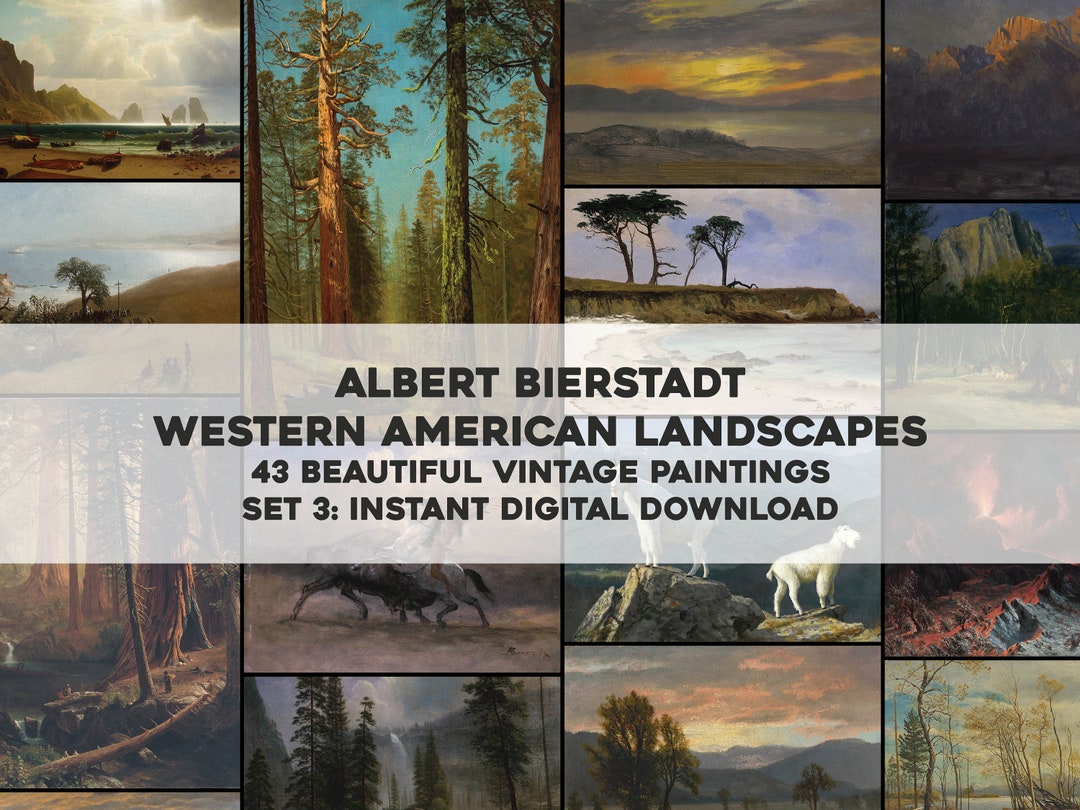 43 Western Landscape Paintings Albert Bierstadt HQ Etsy