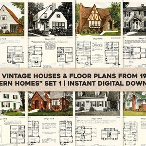 40 Vintage American House Design Advertisements & Floor Plans | HQ Image Bundle Printable Art | Instant Digital Download Commercial Use 1
