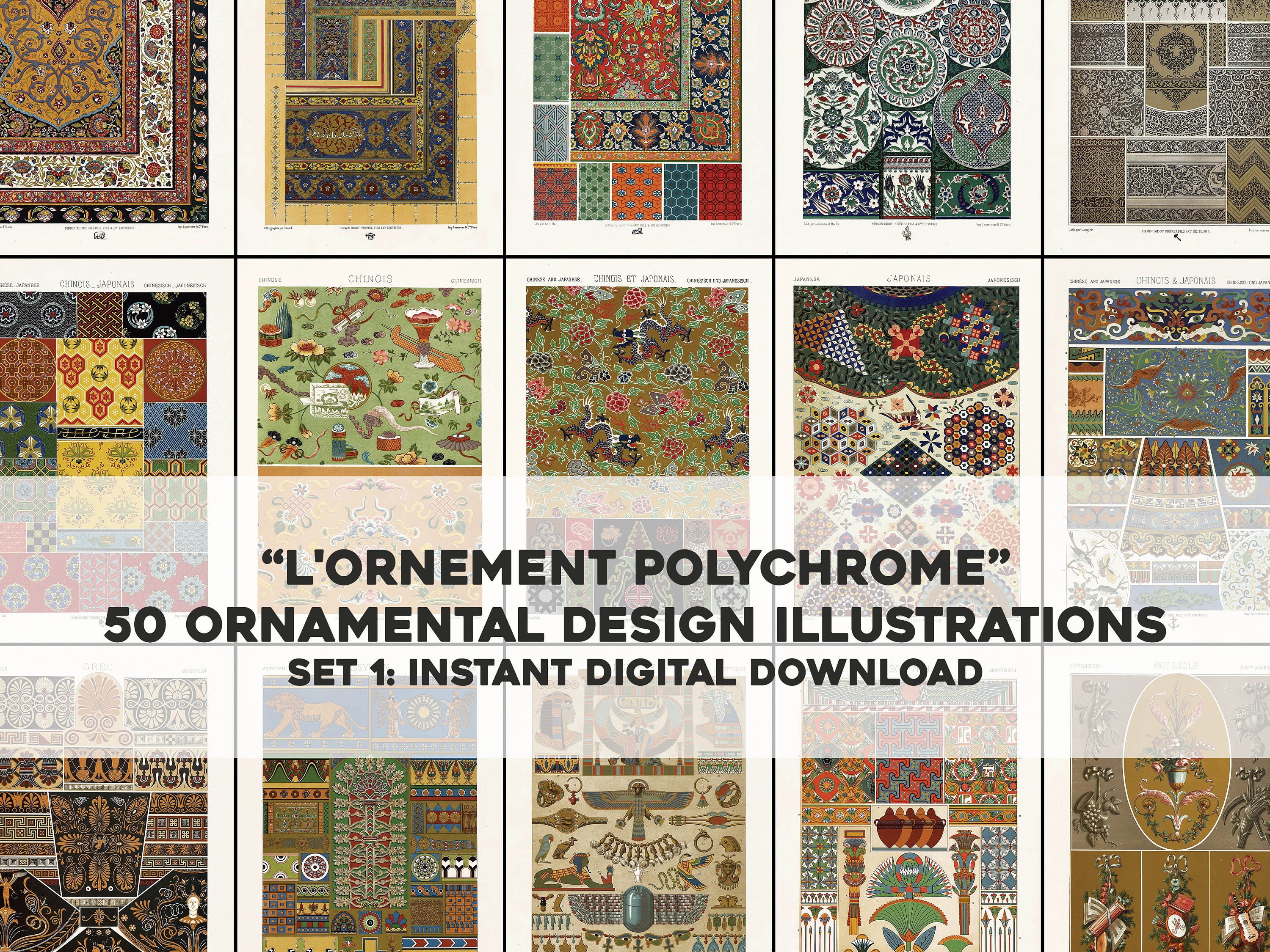 50 Ornamental Designs & Patterns L'ornament Polychrome | Vintage Image ...