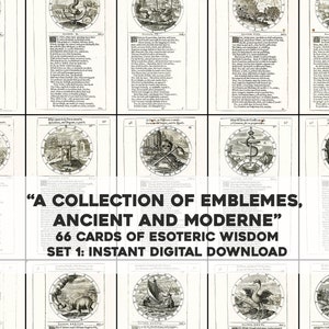 66 Emblemas Esotéricos Antigos e Modernos Arquetípicos Semelhantes ao Tarô | Pacote de imagens HQ/arte de parede para impressão | Download digital instantâneo para uso comercial 1