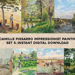 22 Beautiful Impressionist Paintings from Camille Pissarro | HQ Image Bundle Printable Wall Art | Instant Digital Download Commercial Use 5
