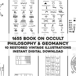Filosofía oculta y geomancia / 10 páginas ocultas restauradas / Recurso de paquete de imágenes de alta calidad vintage / Descarga digital instantánea para uso comercial