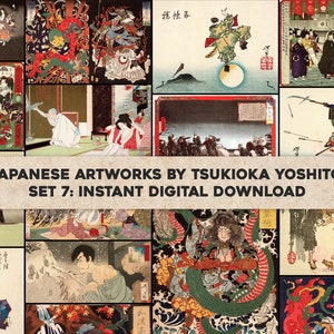 22 Amazing Tsukioka Yoshitoshi Japanese Woodblock Prints | HQ Image Bundle/Printable Wall Art | Instant Digital Download Commercial Use 7