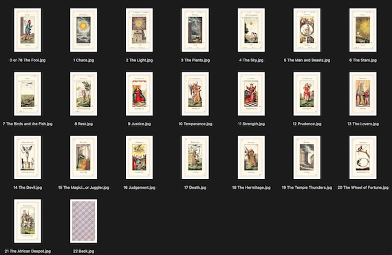 Grand Etteilla Tarot Color 22 Major Arcana Trumps Restored High