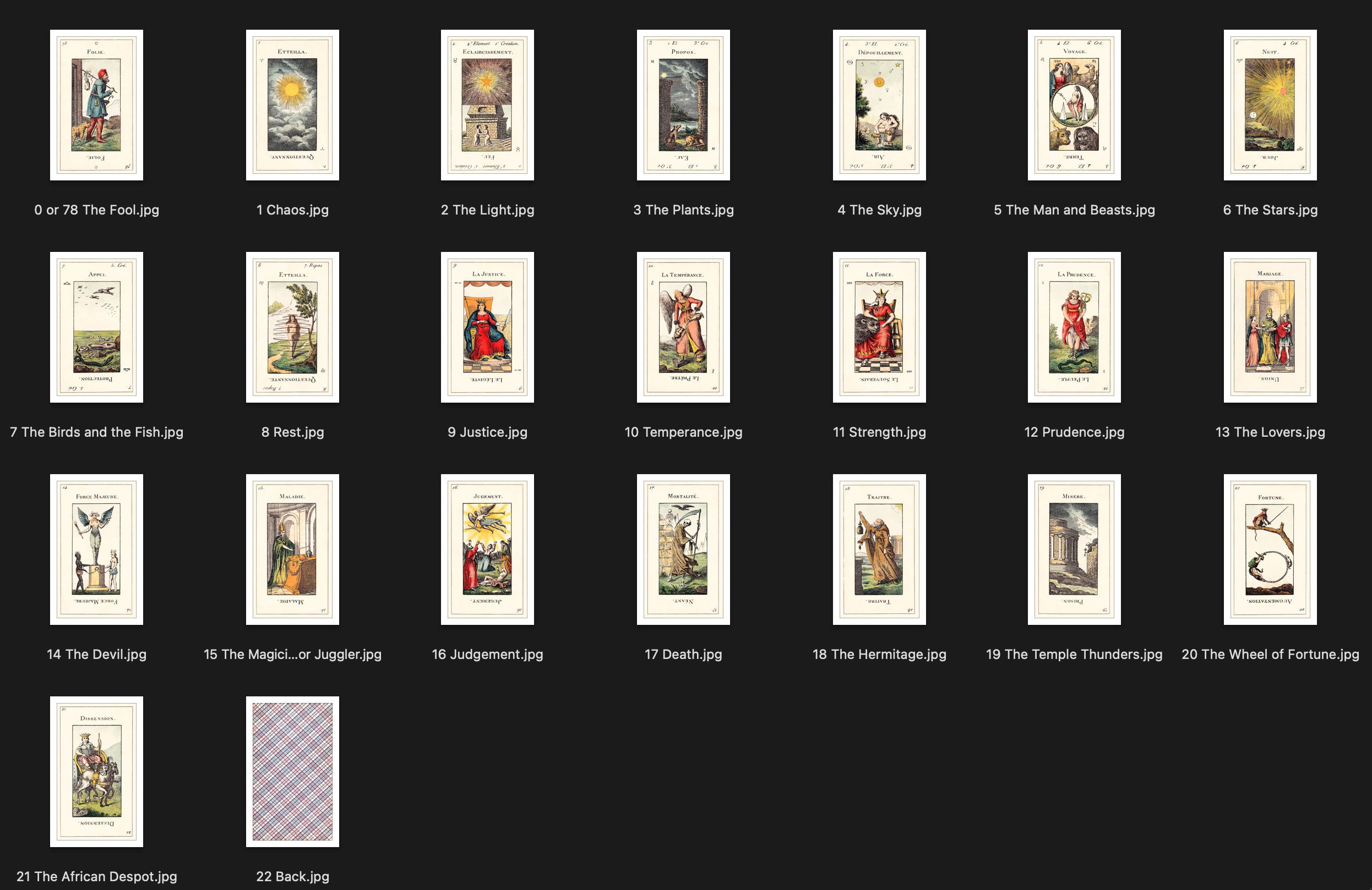 Grand Etteilla Tarot Color 22 Major Arcana Trumps Restored High