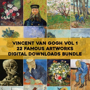 22 Vincent Van Gogh Impressionist Paintings | HQ Image Bundle Printable Wall Art Classic Paintings Instant Digital Download Commercial Use 1