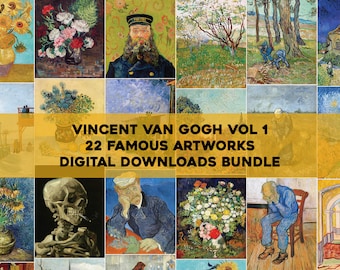 22 Vincent Van Gogh Impressionist Paintings | HQ Image Bundle Printable Wall Art Classic Paintings Instant Digital Download Commercial Use 1