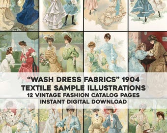 12 impressions de catalogue de mode vintage | Lot d'images restaurées HQ | Téléchargement instantané Utilisation commerciale