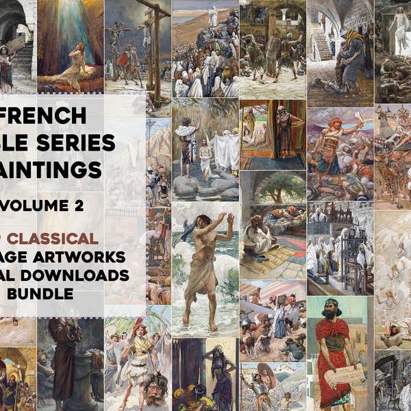 39 Beautiful Biblical Paintings James Tissot's Bible | HQ Image Bundle Printable Wall Art Collage | Instant Digital Download Commercial Use