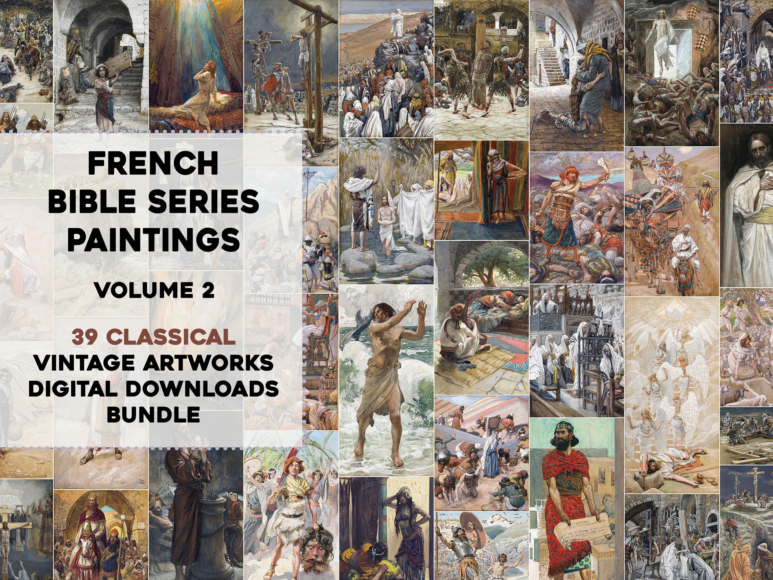 39 Beautiful Biblical Paintings James Tissot's Bible | HQ Image Bundle Printable Wall Art Collage | Instant Digital Download Commercial Use
