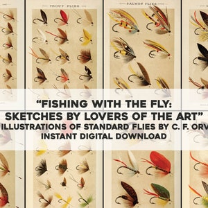 13 Cool Fishing w / the Fly Mary Orvis Fly Fishing Ilustraciones / Paquete de imágenes / Arte de pared imprimible / Descarga digital instantánea Uso comercial