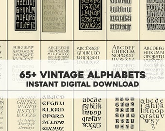 65+ Awesome Alphabet Font Type Sheets Pages | HQ Image Resource Bundle | Instant Digital Download Commercial Use