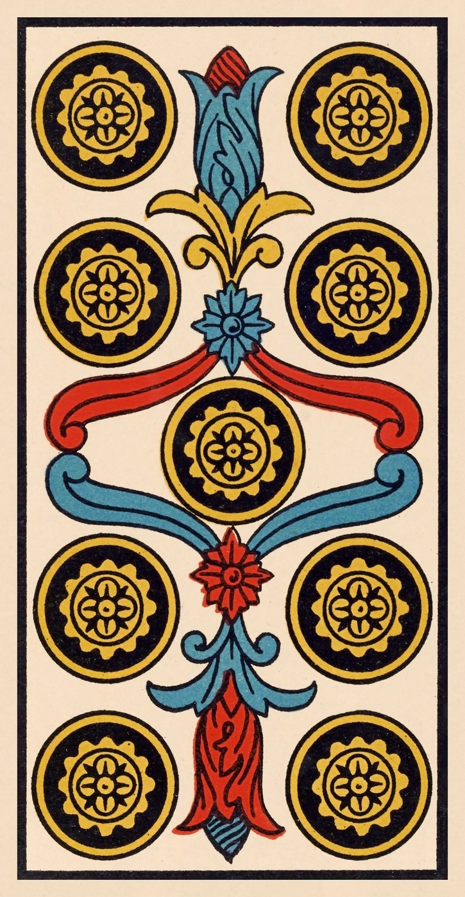Printable Tarot of Marseilles Full Tarot Card Deck Standard Size 2.75 X 4.75 on 8.5x11 Original ...