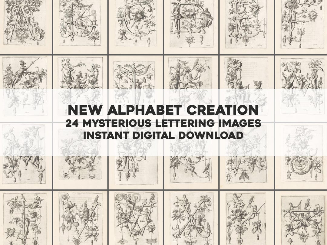 New Alphabet Creation 24 Renaissance Lettering Images | Instant ...