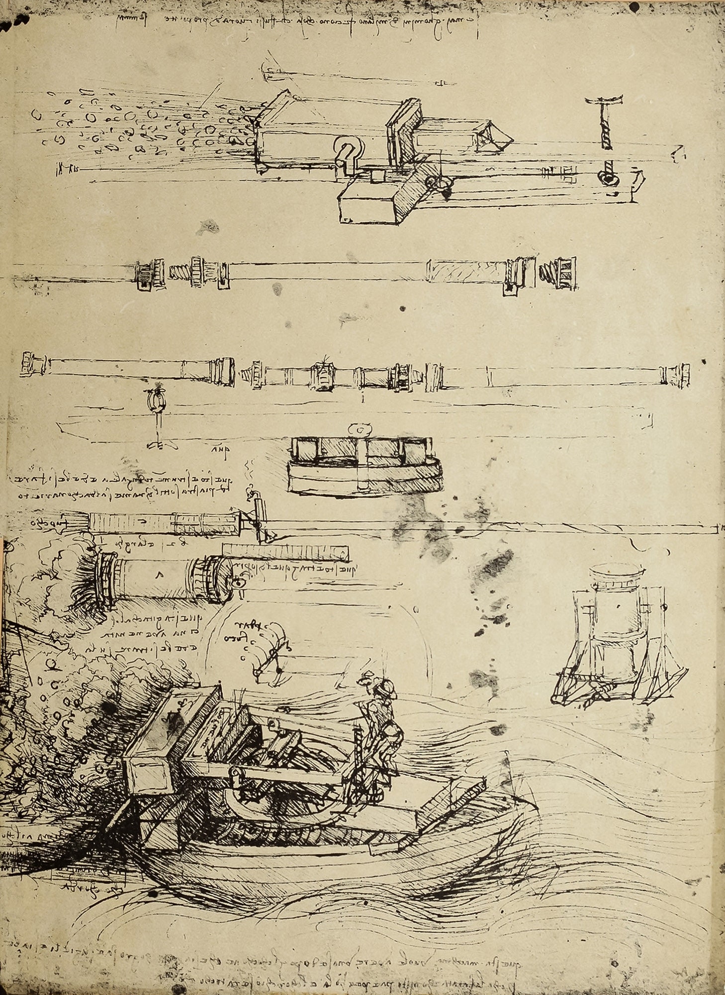106 Leonardo Da Vinci Manuscript Sketches Notes Diagrams Set 1