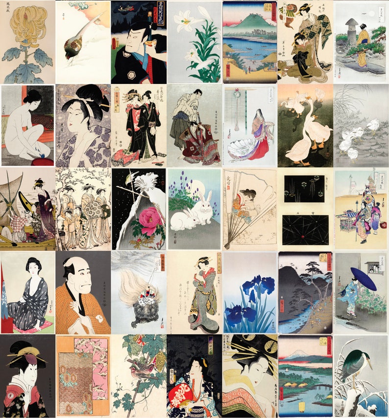 130 Pcs Japanese Artwork COLLAGE KIT SET 4