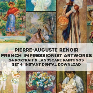 24 Pierre Renoir Impressionist Paintings | HQ Image Bundle Printable Wall Art Classic Paintings Instant Digital Download Commercial Use 4