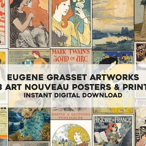 33 Eugene Grasset Posters and Artworks Art Nouveau French | HQ Image Bundle/Printable Wall Art | Instant Digital Download Commercial Use