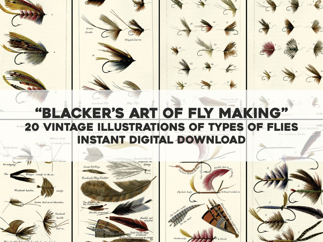 20 Blacker's Art of Fly Making Fishing Flies Illustrations Image  Bundle/printable Wall Art Instant Digital Download Commercial Use -   Canada