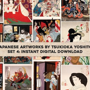 27 Amazing Tsukioka Yoshitoshi Japanese Woodblock Prints | HQ Image Bundle/Printable Wall Art | Instant Digital Download Commercial Use 4