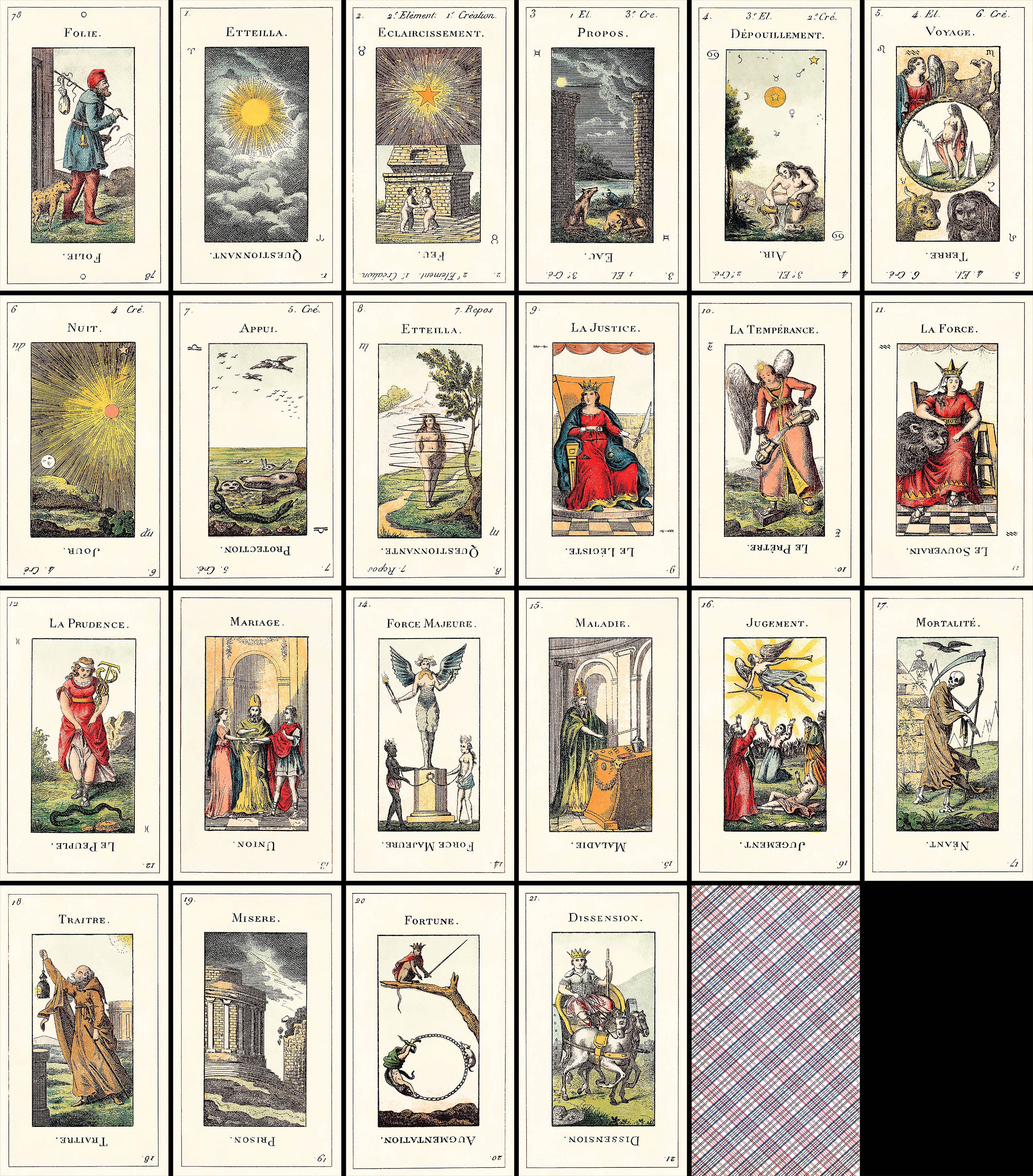 Grand Etteilla Tarot Color 22 Major Arcana Trumps Restored High