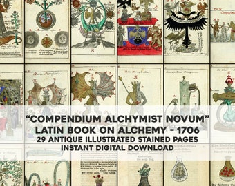 Compendio de alquimistas 29 Imágenes esotéricas / Paquete de imágenes restauradas HQ/Arte de pared imprimible / Descarga digital instantánea