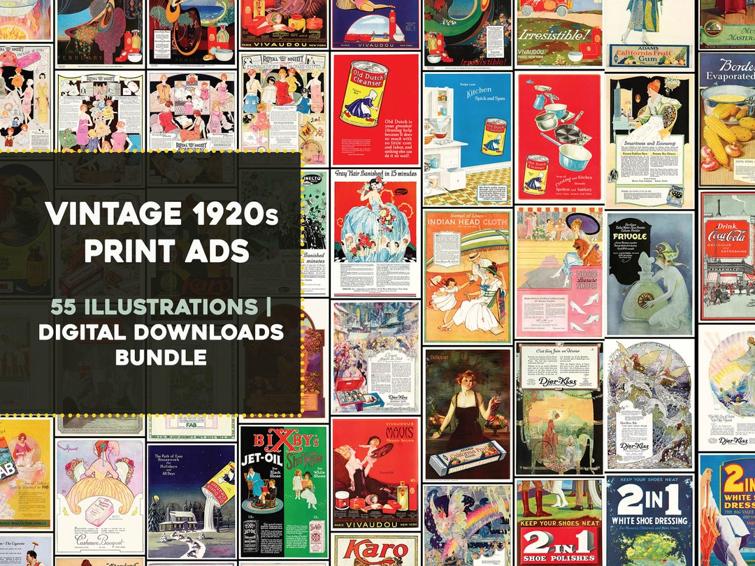 55 Awesome Vintage 1920s Print Advertisements | High Res Image Bundle ...
