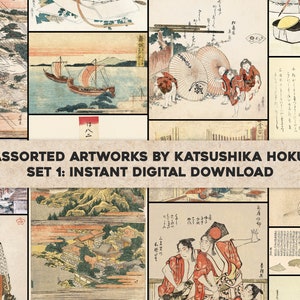 27 Katsushika Hokusai Japanese Paintings & Woodblock Prints | HQ Image Bundle/Printable Wall Art | Instant Digital Download Commercial Use 1