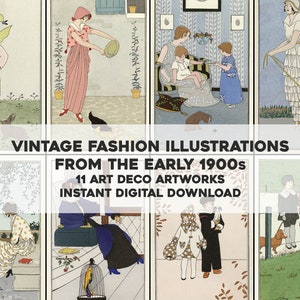 1910～20 年代のさまざまな季節の愛らしいヴィンテージ アート作品 11 点 | 画像バンドル 印刷可能なウォール アート | インスタント デジタル ダウンロード 商用利用可