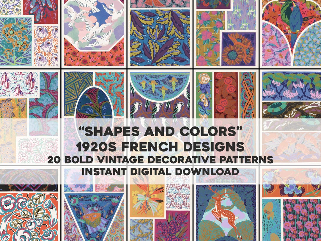 20 Bold French Art Deco Design Patterns | HQ Printable Wall Art Bundle ...