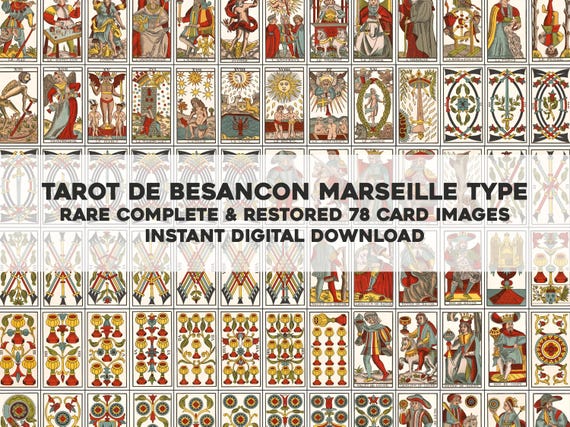 Tarot Besancon Marseille Type Rare Old Tarot Deck Complete 78