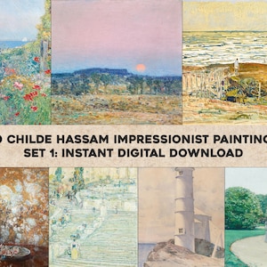 20 prachtige impressionistische schilderijen van Childe Hassam | HQ afbeelding bundel afdrukbare Wall Art | Direct digitaal downloaden Commercieel gebruik 1