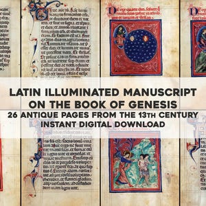 26 Beautiful 13th Century Illuminated Manuscript Images | Vintage Image Bundle Resource | Instant Digital Download Commercial Use