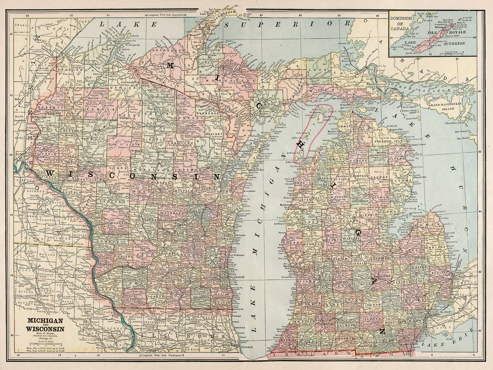22 Vintage Maps of USA States 1889 Family World Atlas | HQ Image ...